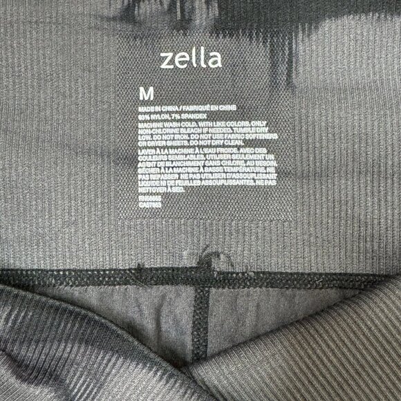 Zella Tie Dye Seamless Ankle Womens Leggings Black Gray Size Medium - Picture 6 of 6